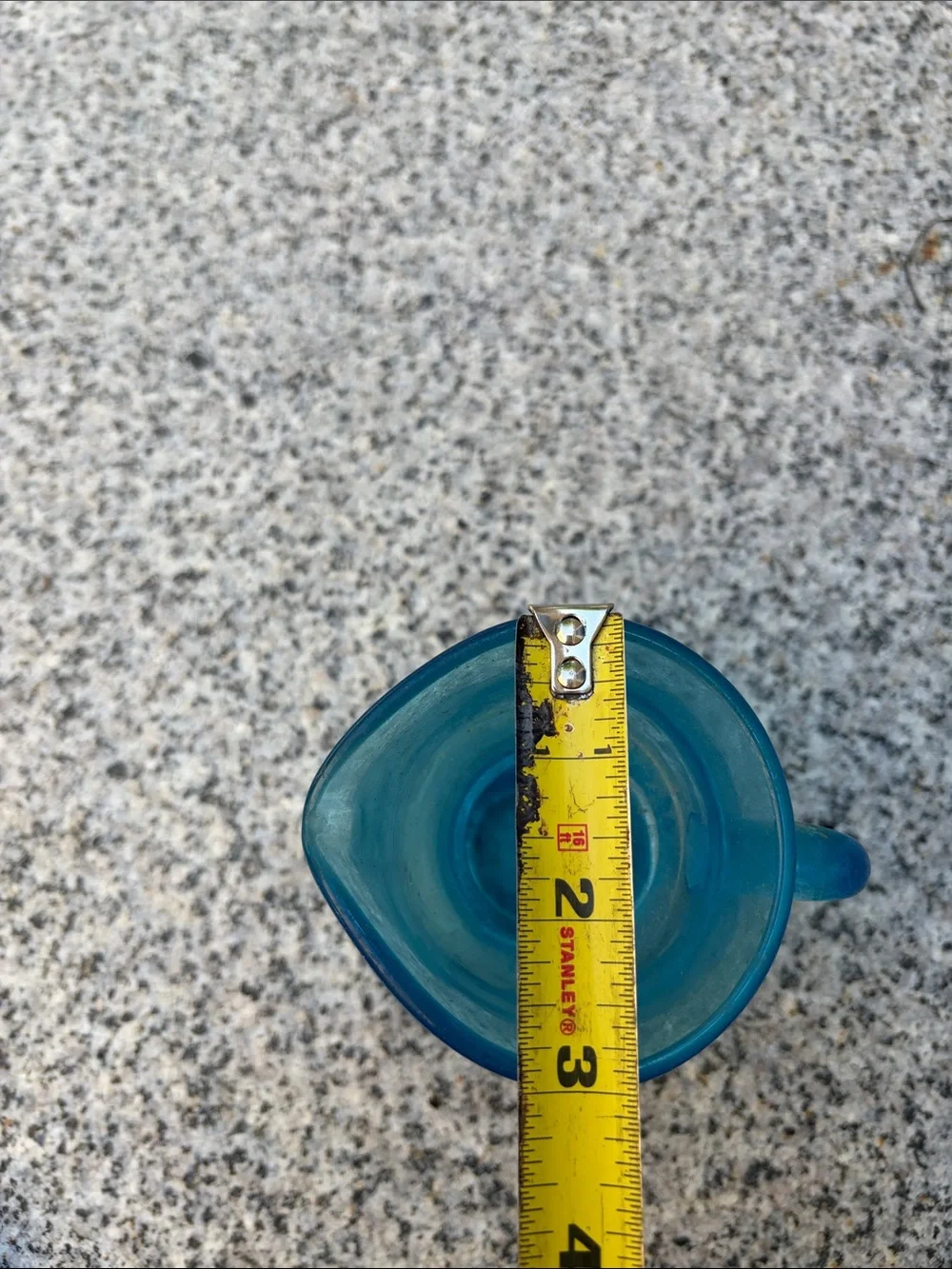 Teal Blue Bubble Glass Pitcher Vase